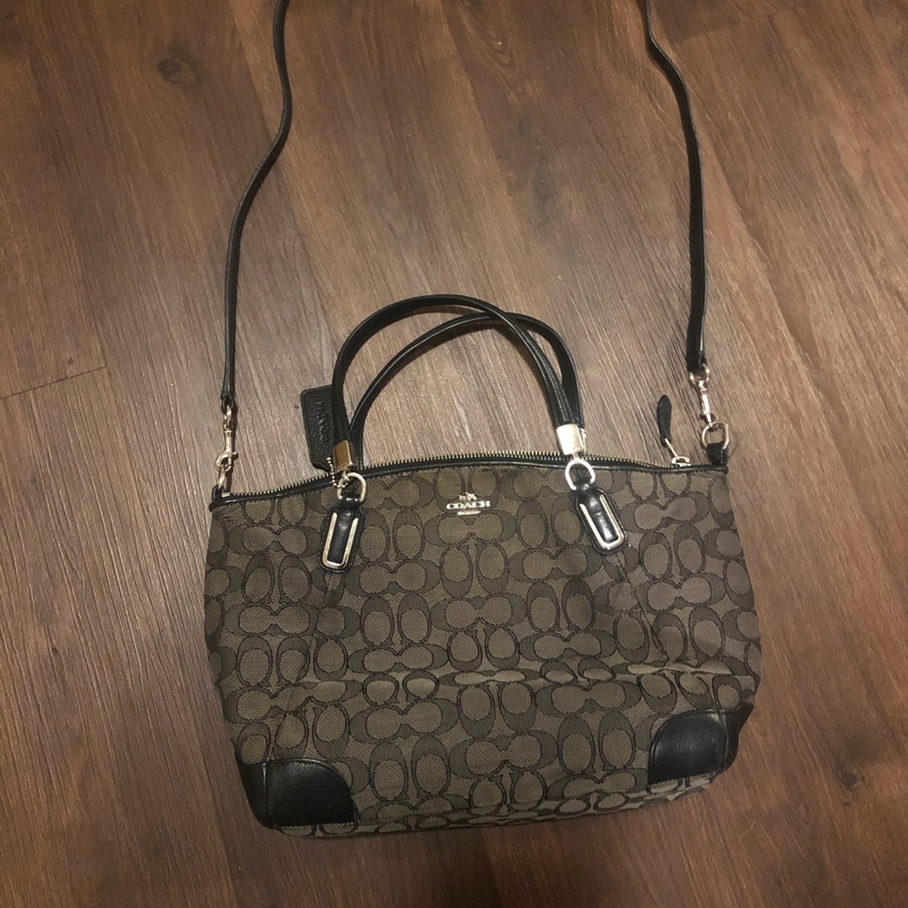 Black and Grey Coach Crossbody Purse